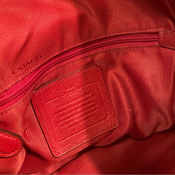 Coach Edie Burgundy Leather Shoulder bag Tote Large - Picture 11 of 14